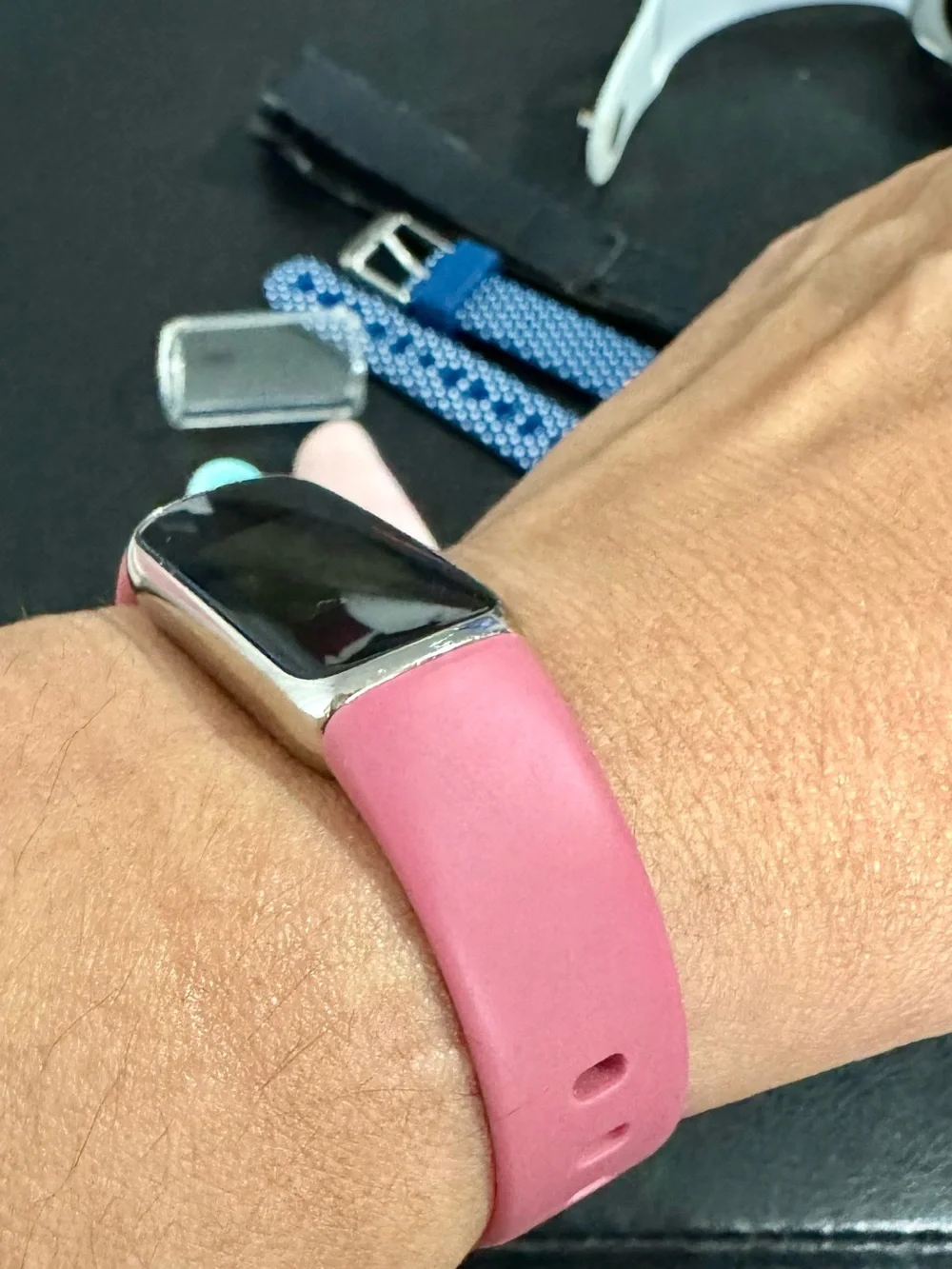 Fitbit Luxe with extra Accessory Set - Pink, Blue & Teal Bands with Charger